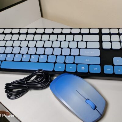 Wireless Keyboard and Mouse Combo – Blue to White Fade Edition