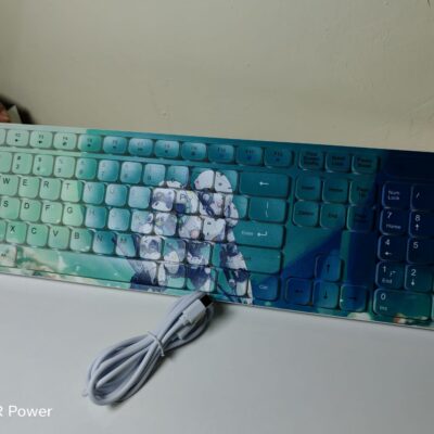 Wireless Keyboard and Mouse Combo Green White